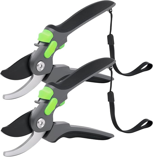 2 Pcs Pruning Shear Sturdy Steel Hand Pruner with Ergonomic Handle Efficient Gardening Shear Versatile Garden Pruner for Men Women Gardener