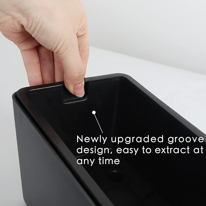 GardenBasix Elongated Self Watering Planter Pots Window Box 5.5 x 16 inch Indoor Home Garden Modern Decorative Planter Pot for All House Plants Flowers Herbs (Dark Grey,1-Pack)