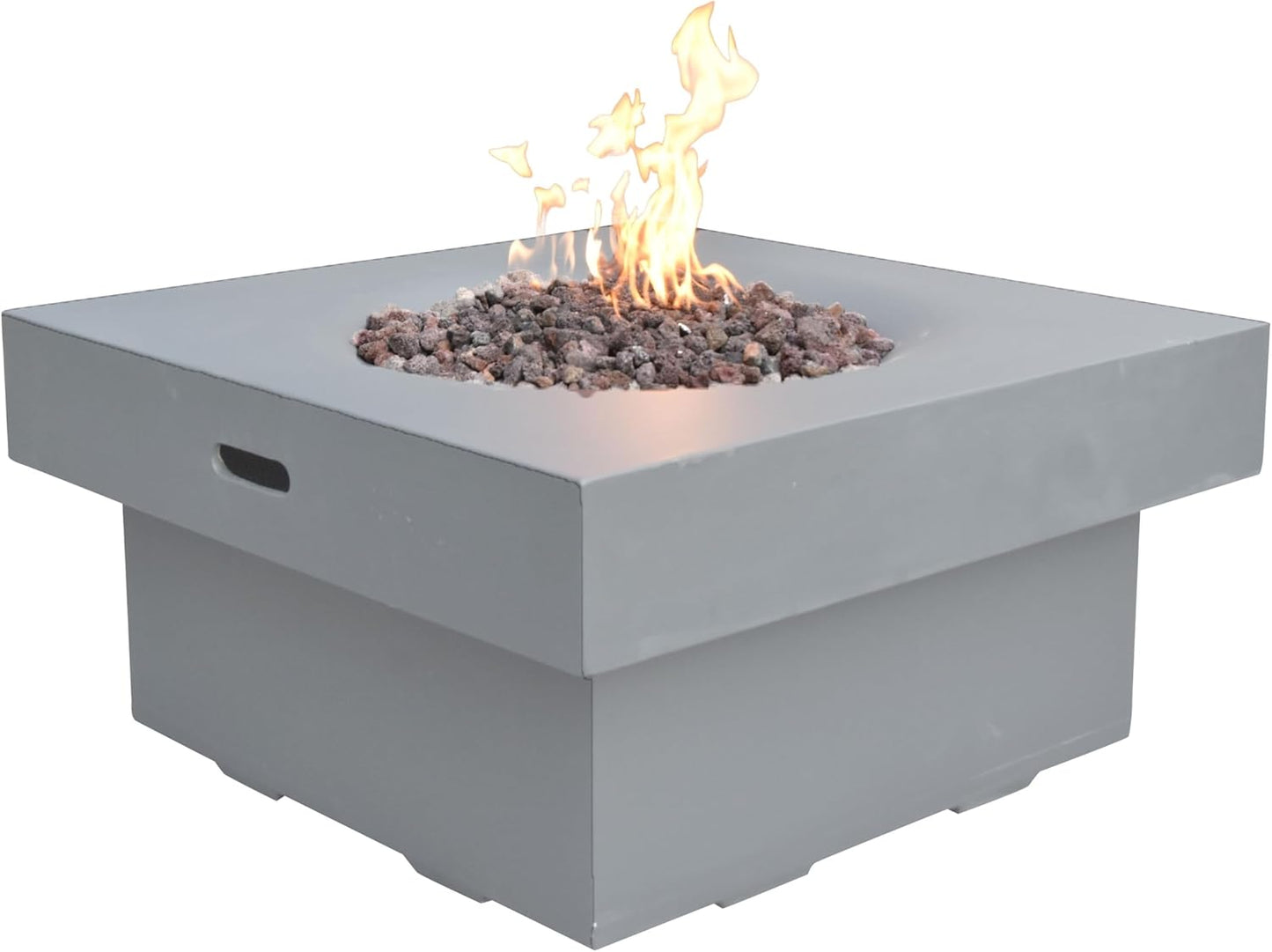 AMS Fireplace | Modeno | Brandford | Firepit Table | Cover and Lava Rocks Included | (Fuel: Liquid Propane - Light Gray)