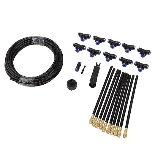 Haofy Drip Irrigation Kit, 360° Bendable Watering System Adjustable Bendable Nozzle Copper Sprayer atomizing System for Garden Yard Lawn Patio Plants Flower Bed (US Standard)