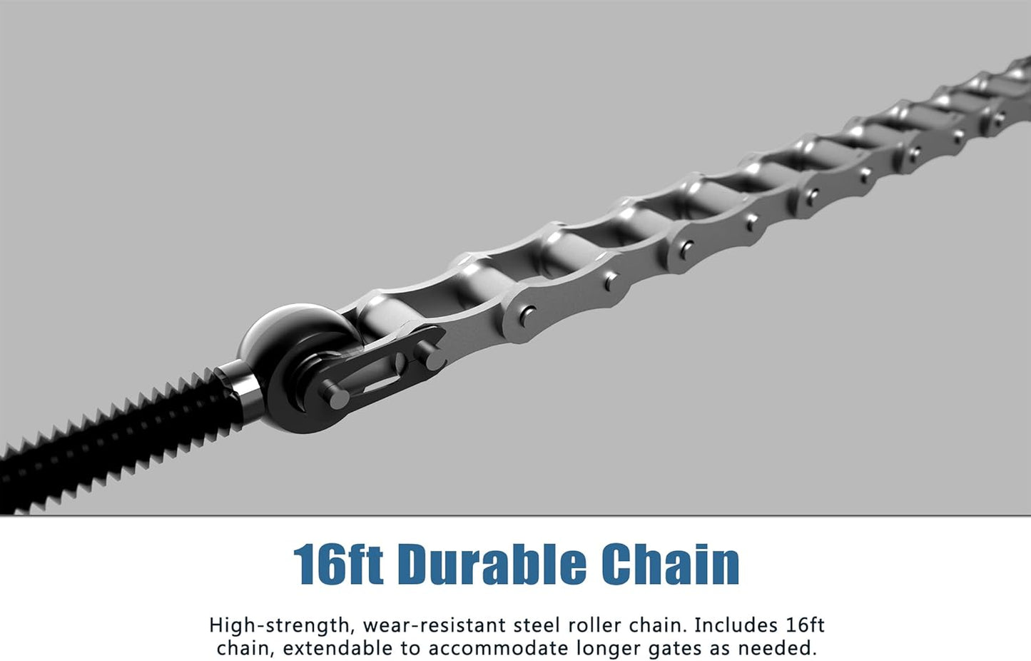 Blütezeit 1100lb Sliding Gate Opener with 40ft Visible Red Beam Photoelectric Sensor | Chain Drive Motor with 2 Remotes, 16.4ft Chains & Reflector Switch