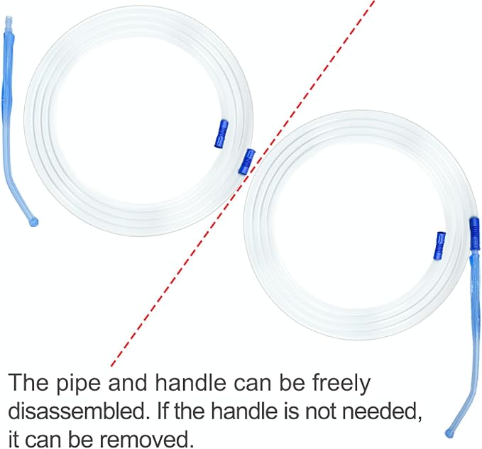 4 units suction collection tubing with detachable porous end design handle（Each suction tube kits is 6.8 feet long）