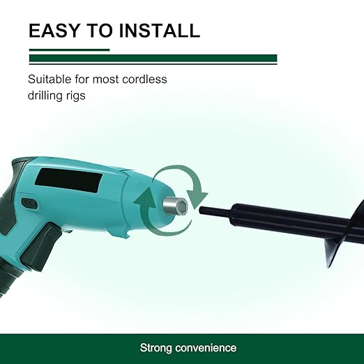 4 Pack Garden Ground Earth Spiral Drill Bit for 3/8" Hex Drive Drill, Auger Drill Bits for Bulbs Planting, Hole Digger Flowers,Bedding Digging Plant Rapid Planter Tool