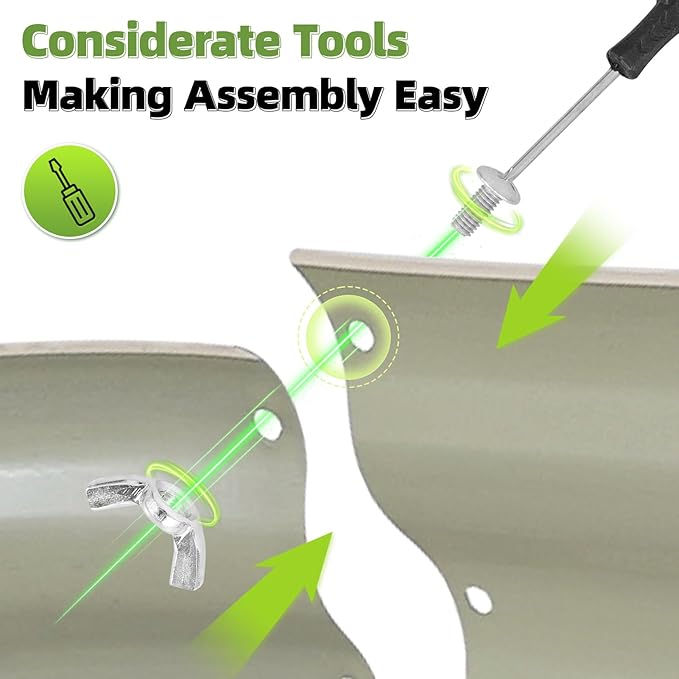 G GOOD GAIN Galvanized Metal Raised Garden Bed Kit - 4x2x1FT Outdoor Planter Box with Safety Edging and Gloves for Vegetables, Fruits, Flowers(White, 2PC)