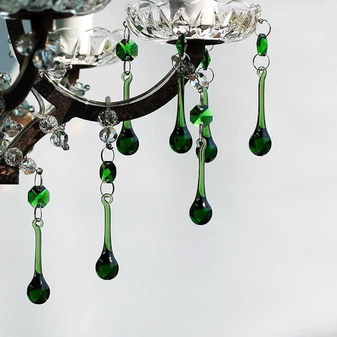 12pcs Raindrop Crystal Chandelier Prisms Parts, Hanging Crystals Beads for Chandeliers, Home Decoration