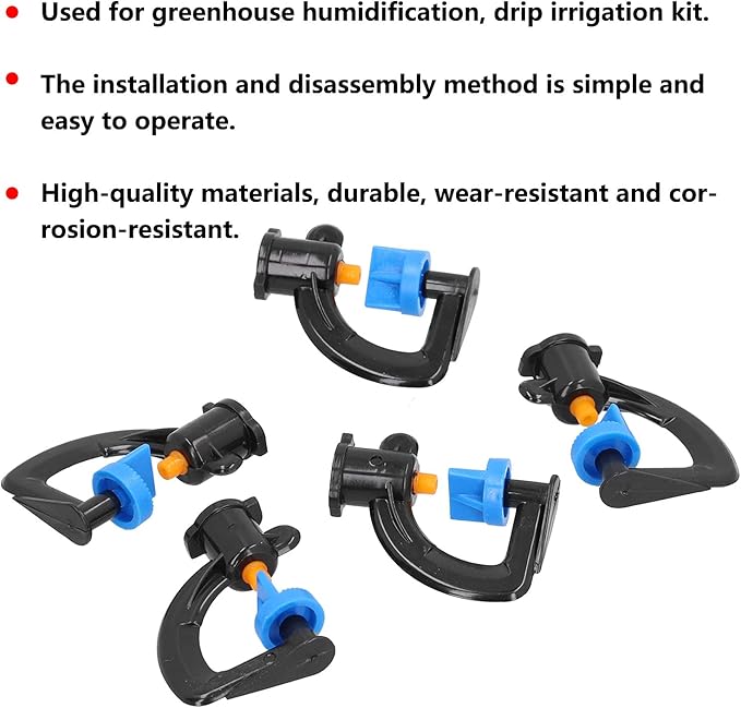 30PCS G Type 180 Degree Refraction Spray Nozzle Hanging Irrigation Sprinkler Head for Greenhouse