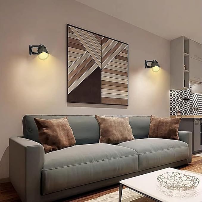 4 Pack 10W LED Spot Lights Indoor Uplight, Security Floor Spotlight,Ceiling Spotlight,120V Landscape Lights, Home,Garden,Yard with US 2-Plug Warm White