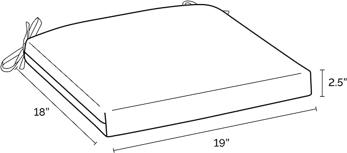 Arden Indoor/Outdoor Seat or Rocking Chair Cushion, 19 x 18, Water Repellent, Rain Proof, Fade Resistant Cushion for Rocking or Dining Chairs Simone Black Tropical