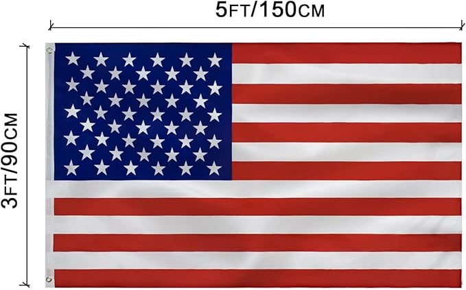 American Flag 3x5 Ft, USA US Flags Outdoor, Heavy Duty Durable, Embroidered Stars, Sewn Stripes and Brass Grommets