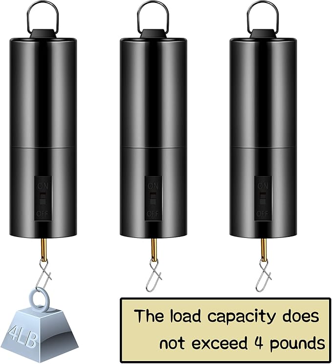 3 Pieces Hanging Black Rotating Motor Wind Spinner Mobile Battery Operated Motor Multi-Purposes Rotatable Hook for Garden Decoration Accessory Supplies