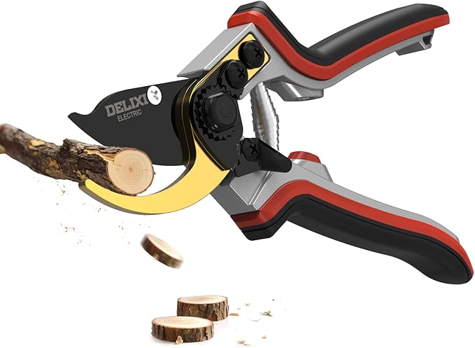 8.1" Pruning Shears for Gardening (Durable and Sharp Teflon-coated SK5 Blade)(Ergonomic Rubber Non-slip Handle) Bypass Garden Shears Up to 1 Inch Cut Capacity