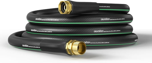 GreatBuddy 25 ft Garden Hose 5/8", Less Kink Heavy Duty Water Hose, Durable & Flexible Hose for Outdoor, Lawn, Car Washing, Pet Bathing and Household