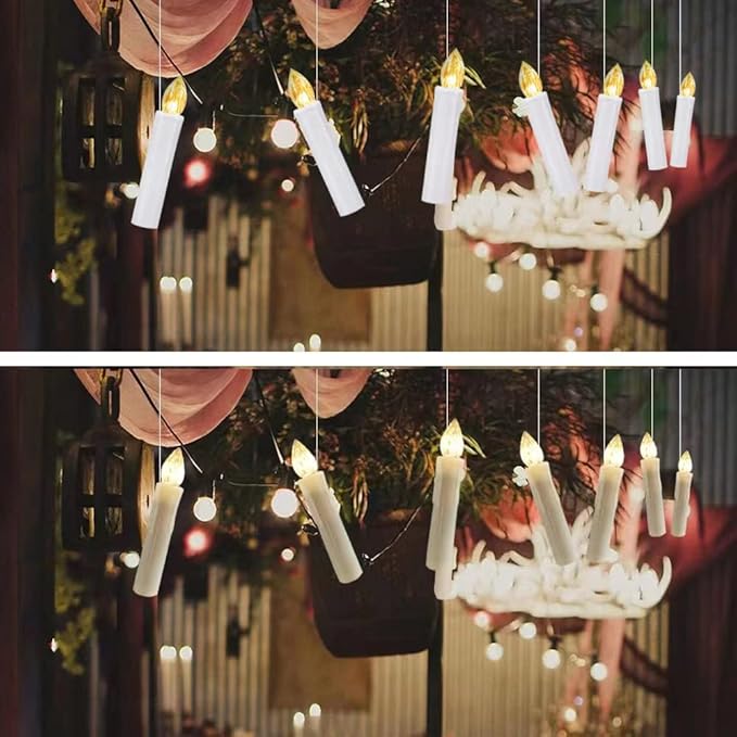 20 PCS Flickering Flameless Window Candle LED Christmas Tree Candle Lights Warm White Battery Operated Electric Taper Candles with Remote Perfect Timer for Home Garden Wedding Parties Decor