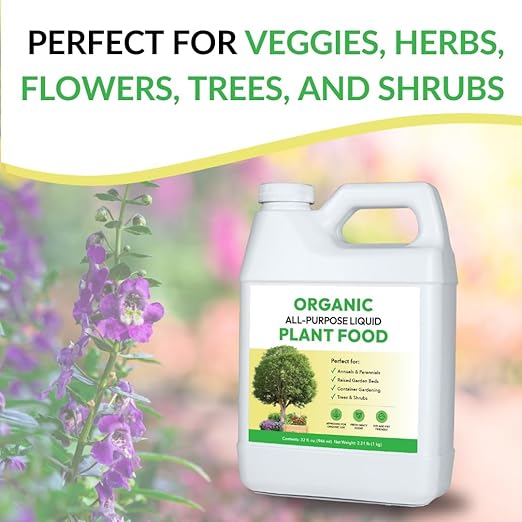 FOOP Organic All-Purpose Liquid Plant Food - Use on All Outdoor Plants: Flower Beds, Vegetable Gardens, Container Gardening | Concentrated Liquid Fertilizer (1 Gallon, 2 Pack, Mixes to 256 Gallons)