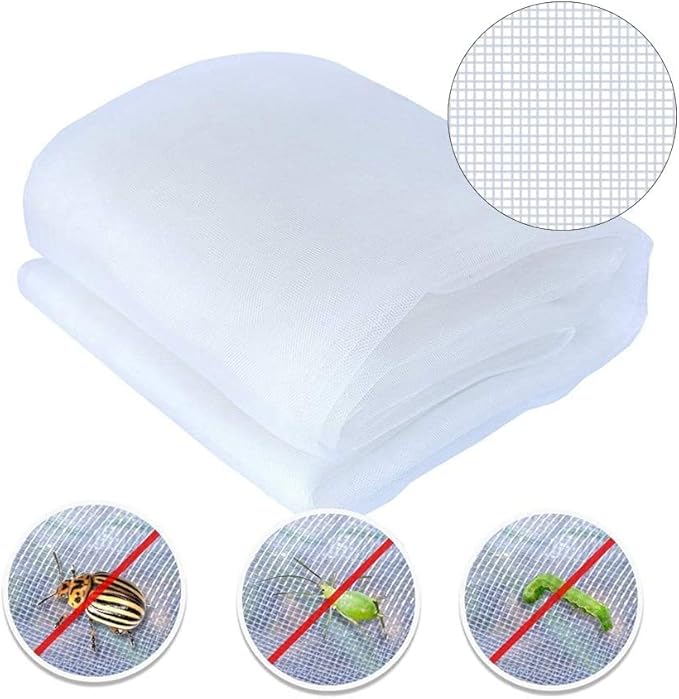 Agfabric Garden Netting 6.5'x30' Insect Pest Barrier Bird Netting for Garden Protection,Row Cover Mesh Netting for Vegetables Fruit Trees and Plants,White
