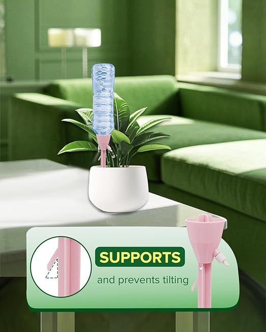 12 Packs Self Watering Planter Drip, Automatic Drip Irrigation Stakes with Adjustable Valve, Adjustable Water Flow System, Self Watering Planter Insert Devices for Indoor and Outdoor Plants