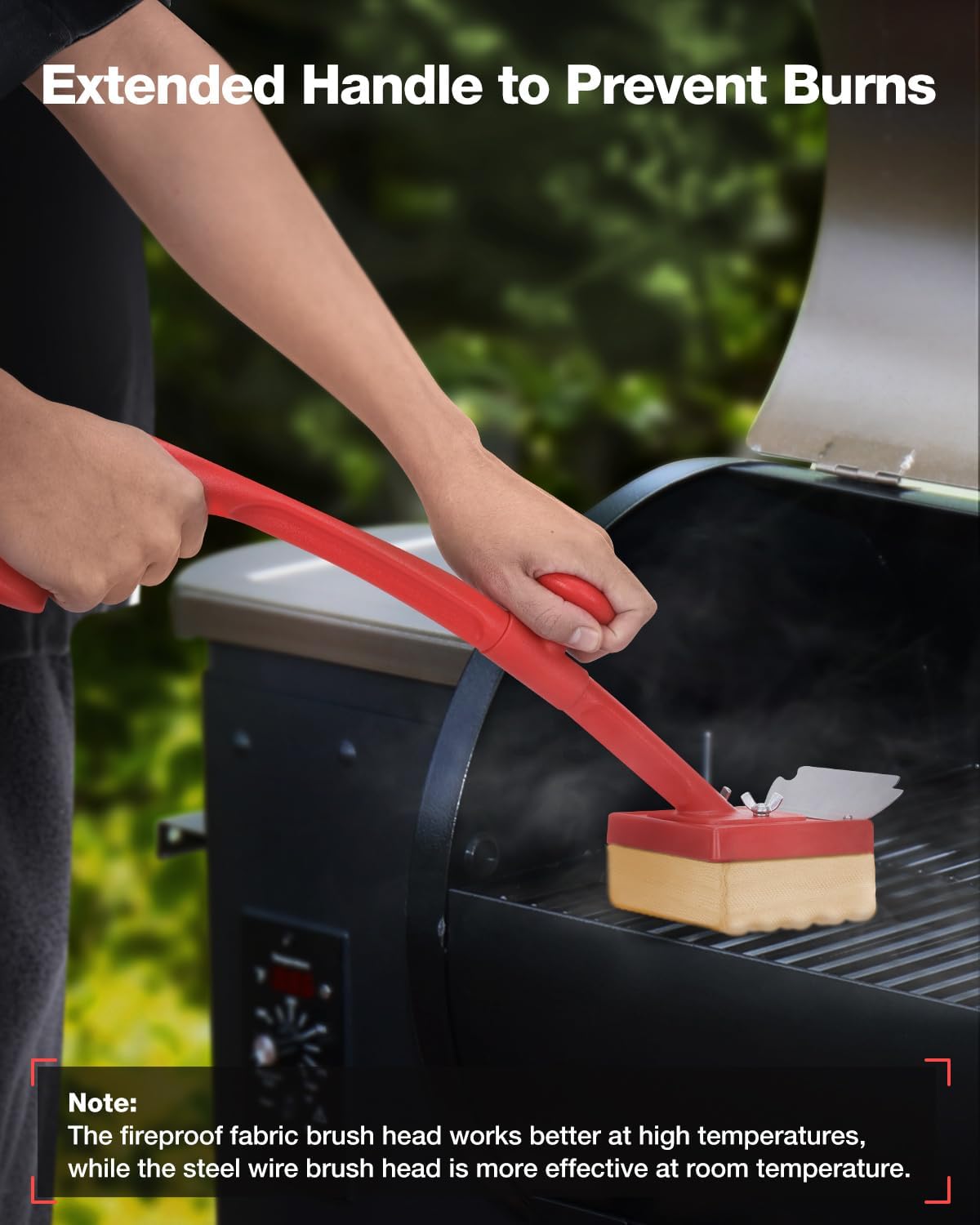 Grill Brush Bristle Free(Fire-Resistant Fabric),Replaceable BBQ Cleaning Head,Safe Replacement Cleaning Pad for Cast Iron or Stainless-Steel Grates (No Handle)