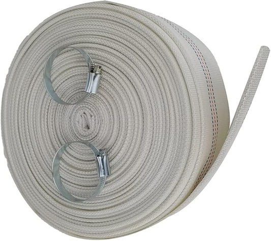 2"Industrial Water Hose Discharge Pump Hose With Stainless Clamps Fittings Lay-Flat Hose Pool Cleaning Backwash Hose 66ft Fire Hose 20m Connection Hose Water Pump Hose for House Garden Irrigation