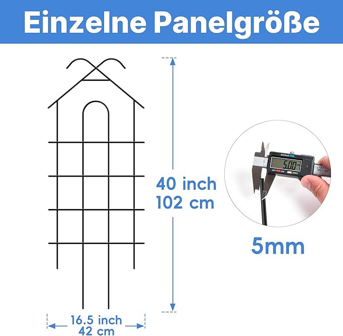 ARIFARO 40'' Metal Garden Trellis for Climbing Plants, Indoor/Outdoor Sturdy Plant Trellis for Potted Plants,House Plants, Climbing Vines, Pack of 4, Black