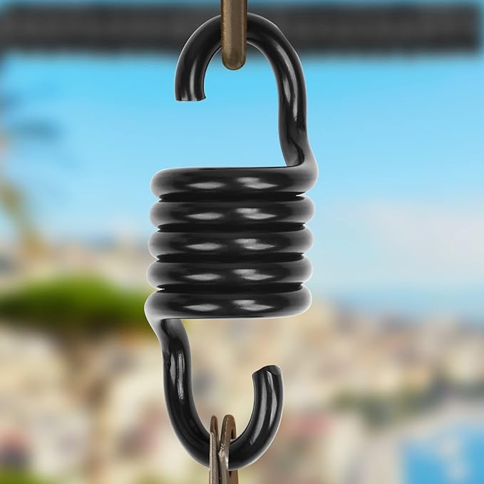 Hammock Spring Swing Hammoch Springs for Hanging Porch Chair 550lbs Weight Capacity,Black