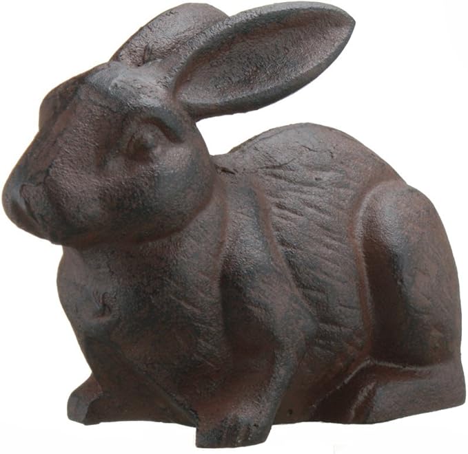 Full Bodied Cast Iron Rabbit Garden Figure by INsideOUT