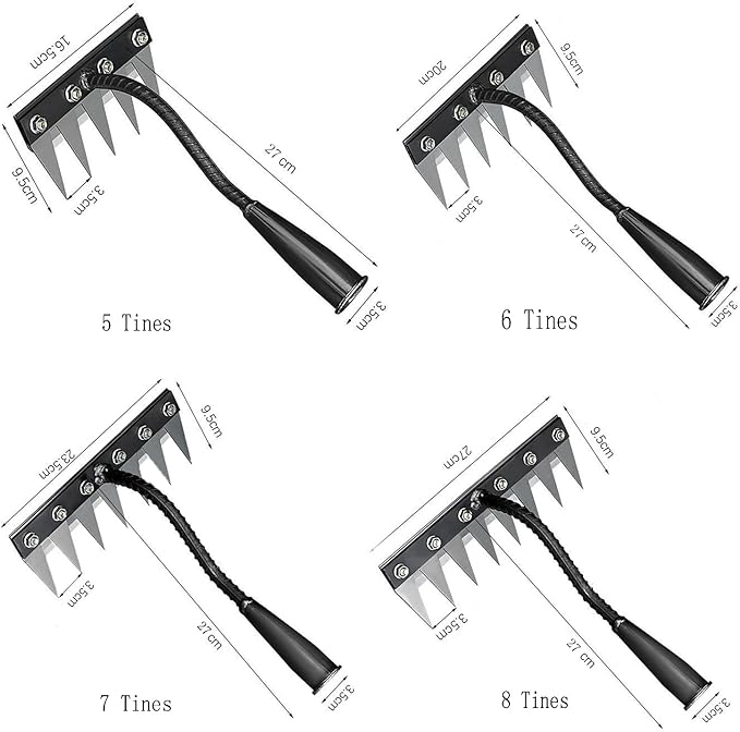 Gardening Hand Weeder Puller Tool, Manual Weeder with Detachable Blade Weeder Puller Tool,High-Carbon Steel Weed Removal Tool for Farm Lawn Garden, 5/6/7/8 Teeth Sizes (8 Teeth)