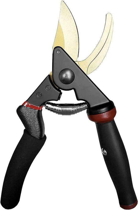 gonicc 8.5" Professional Rotating Bypass Titanium Coated Pruning Shears(GPPS-1014), Secateurs, Scissors, Pruners with Heavy Duty SK5 Blade. Soft Cushion Grip Handle for Everyone.