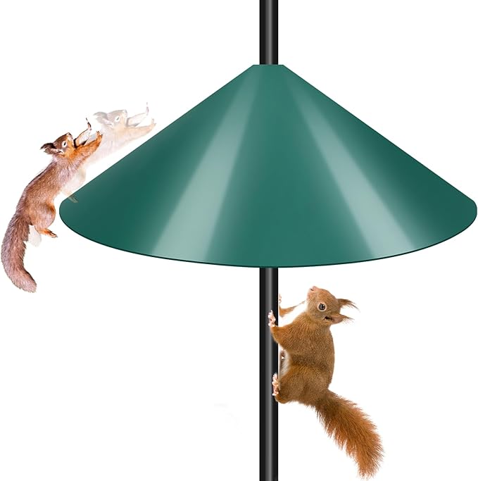 Gtongoko 19 Inch Squirrel Baffle for Bird Feeder Pole Squirrel Guards for Shepherds Hook Stopper for Bird Feeders Green 1 Pack