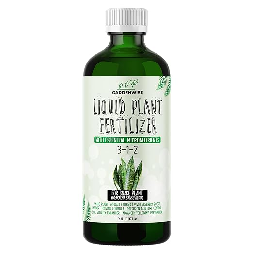 3-1-2 Liquid Fertilizer Concentrate with Micronutrients - Ideal Snake Plant Food for Sansevieria (Dracaena trifasciata), Indoor Plant Care (8 OZ)