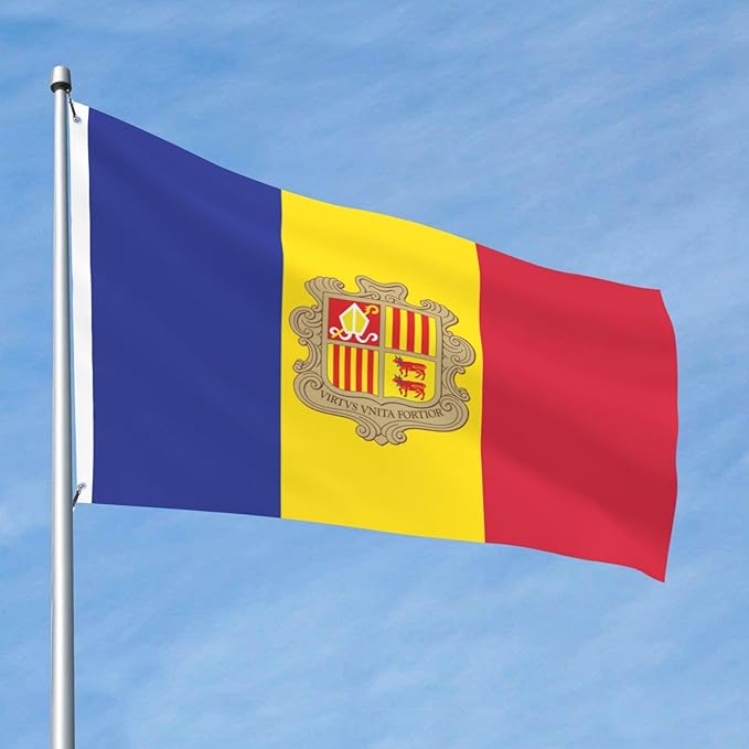 Andorran Flag Garden Yard House 2x3 ft Flags Double Sided Print Banner Indoor Outdoor Party Home Decorations for Boat Dorm House Balcony