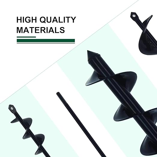 4 Pack Garden Ground Earth Spiral Drill Bit for 3/8" Hex Drive Drill, Auger Drill Bits for Bulbs Planting, Hole Digger Flowers,Bedding Digging Plant Rapid Planter Tool