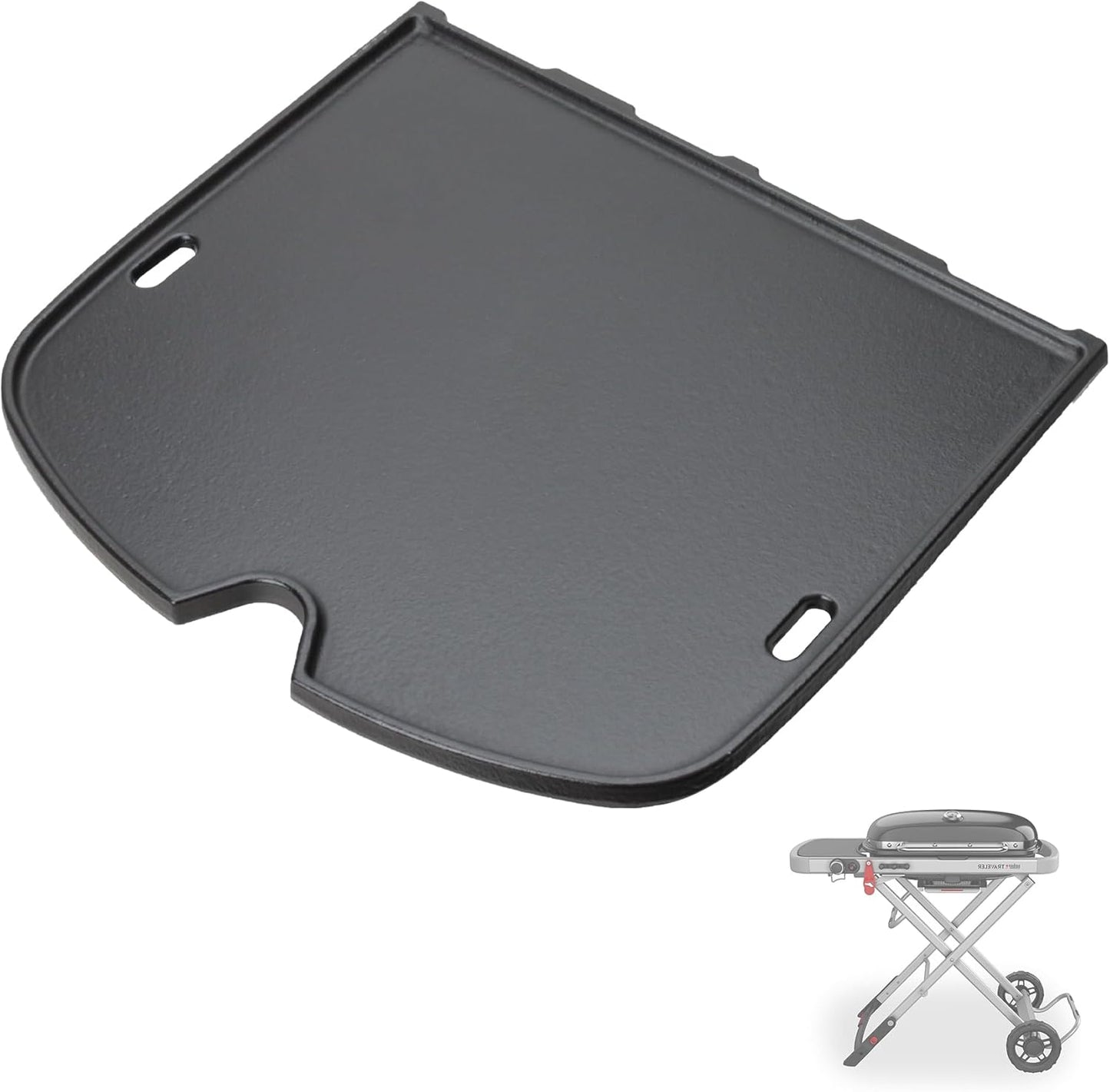 7034 Cast Iron Griddle for Weber 9010001 Traveler Portable Gas Grill, Replacement for Weber9010001, 9013001, 9020001 Gas Grill Accessories, Compatible with Weber Traveler Griddle Part