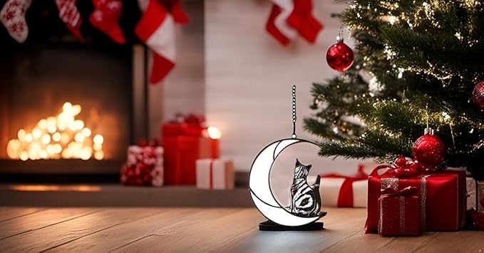 Loss of Cat Tabby Cat American Shorthair Cat Memorial Gifts Stained Glass Cat Gifts for Cat Lovers.