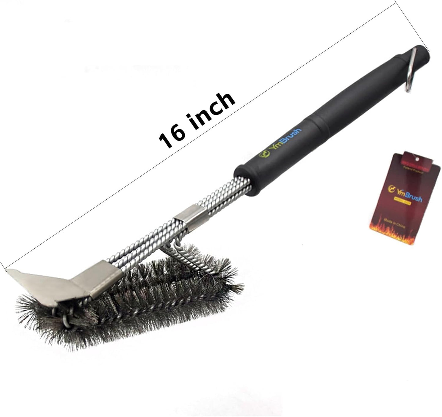 BBQ Grill Brush for Outdoor Grill Safe Stainless Steel Woven Wire Heavy Duty Grill Accessories Cleaning BBQ Accessories, Safe Cleaner Brush Suitable for Gas Charcoal Grilling Grates