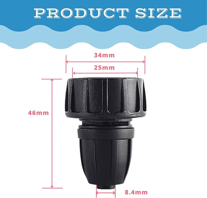 8pcs Garden Hose Adapter, 3/4'' Faucet Convert to 3/8'' Drip Irrigation Tubing, Drip Irrigation Hose Connectors for Outdoor Watering, Fittings with 8pcs Rubber Washers (1 Barb)