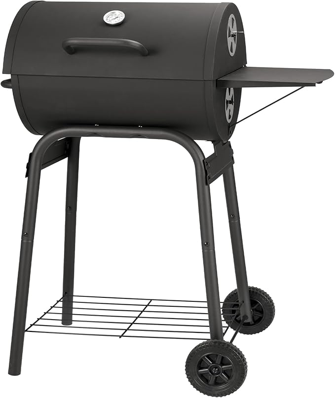 Barrel Charcoal Grill, Large Charcoal Grills with Side Shelf, Outdoor BBQ Grill,Perfect for Backyard Camping, Patio Parties, and Picnics