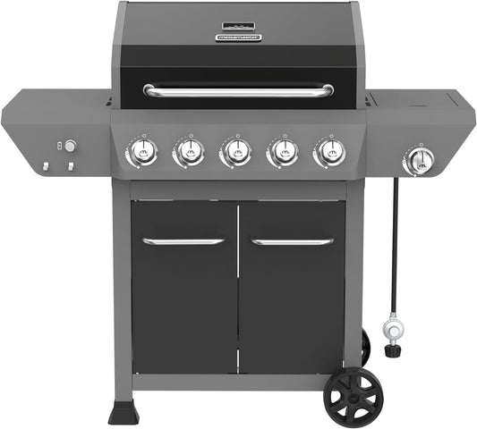 5-Burner Gas Grill with Side Burner, 66,000 BTUs, 753 SQ. In. Cooking Area, 2 Wheel Transport, Propane BBQ Grill with for Outdoor Cooking, Patios, and More - 720-1095