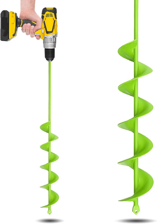 Auger Drill Bit for Planting - 3 x 24 inch Plant Auger for Cordless Drill - Bulb Planter Tool for Bulbs Planting&Holes Digging - 3/8" Hex Drive Drill