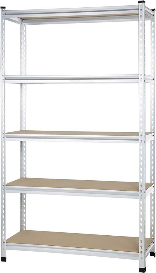 Amazon Basics 5-Tier Medium Duty Storage Shelving Single Post Press Board Shelf - 48 x 18 x 72 Inches, Aluminum