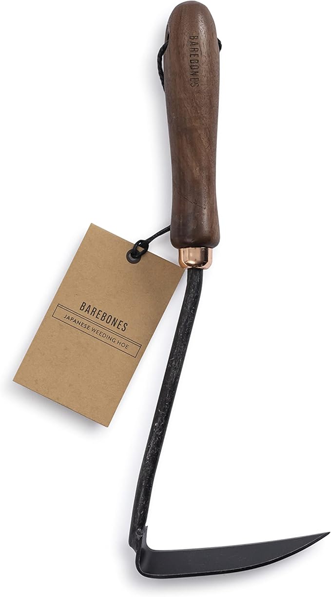 Barebones Japanese Weeding Hoe - Hoe Garden Tool - Durable Stainless Steel Hand Tool for Weeding and Digging (Walnut/Black)