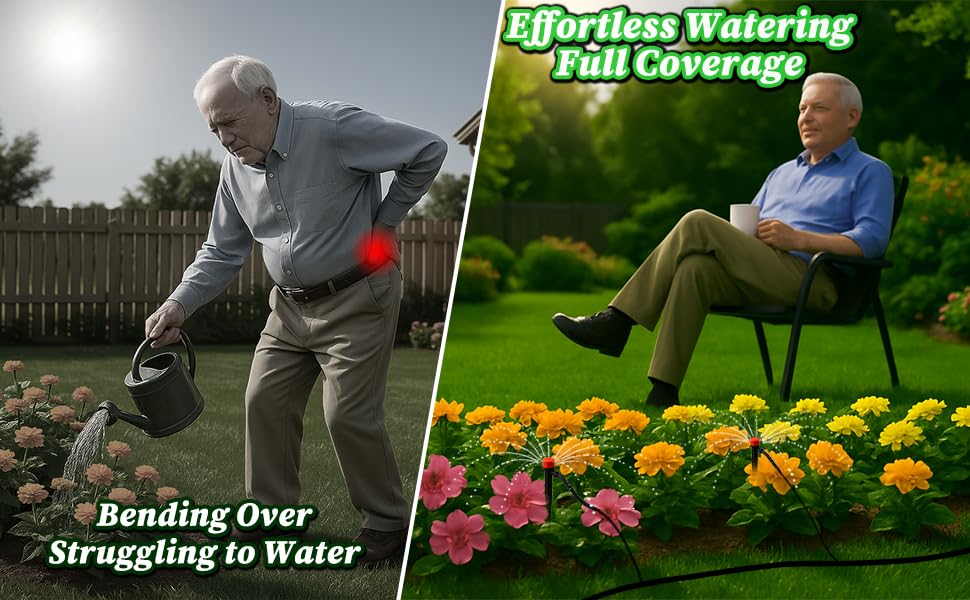 50 Pcs 1/4" Drip Irrigation Emitters - Adjustable Anti-Clog Drip Emitters for 1/4" Tubing, Heavy-Duty Irrigation Parts for Greenhouse/Nursery/Planters (5.3 Inch)