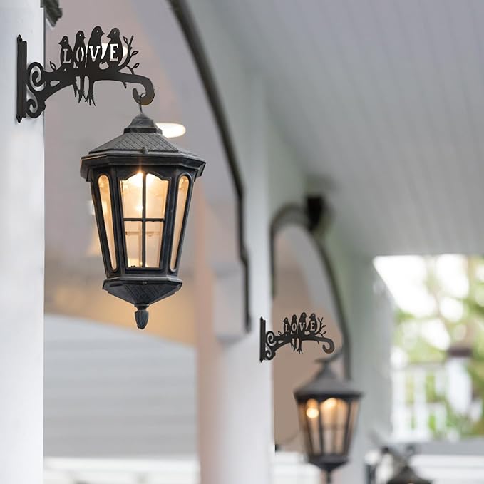 2-Pack Aesthetic Plant Hanger Indoor and Outdoor – 10 Inch Metal Hanging Plant Bracket with Beautiful Bird Pattern – Anti Rust Plant Hooks for Hanging Plants, Bird Feeder, Wind Chime, Lantern