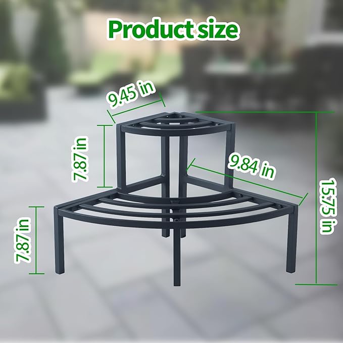 Aluminum 2-Tier Plant Stand Lightweight, Sturdy, and Rust-Free Corner Shelf Ladder Rack Perfect for Indoor and Outdoor Greenery Display