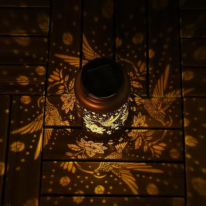 2 Pack Hummingbird Solar Lanterns Outdoor Waterproof Hanging Solar Lights, Birthday Gifts for Women, Men, Mom, Mothers Day Gifts, Outside, Patio, Outdoor, Yard, Lawn, Balcony