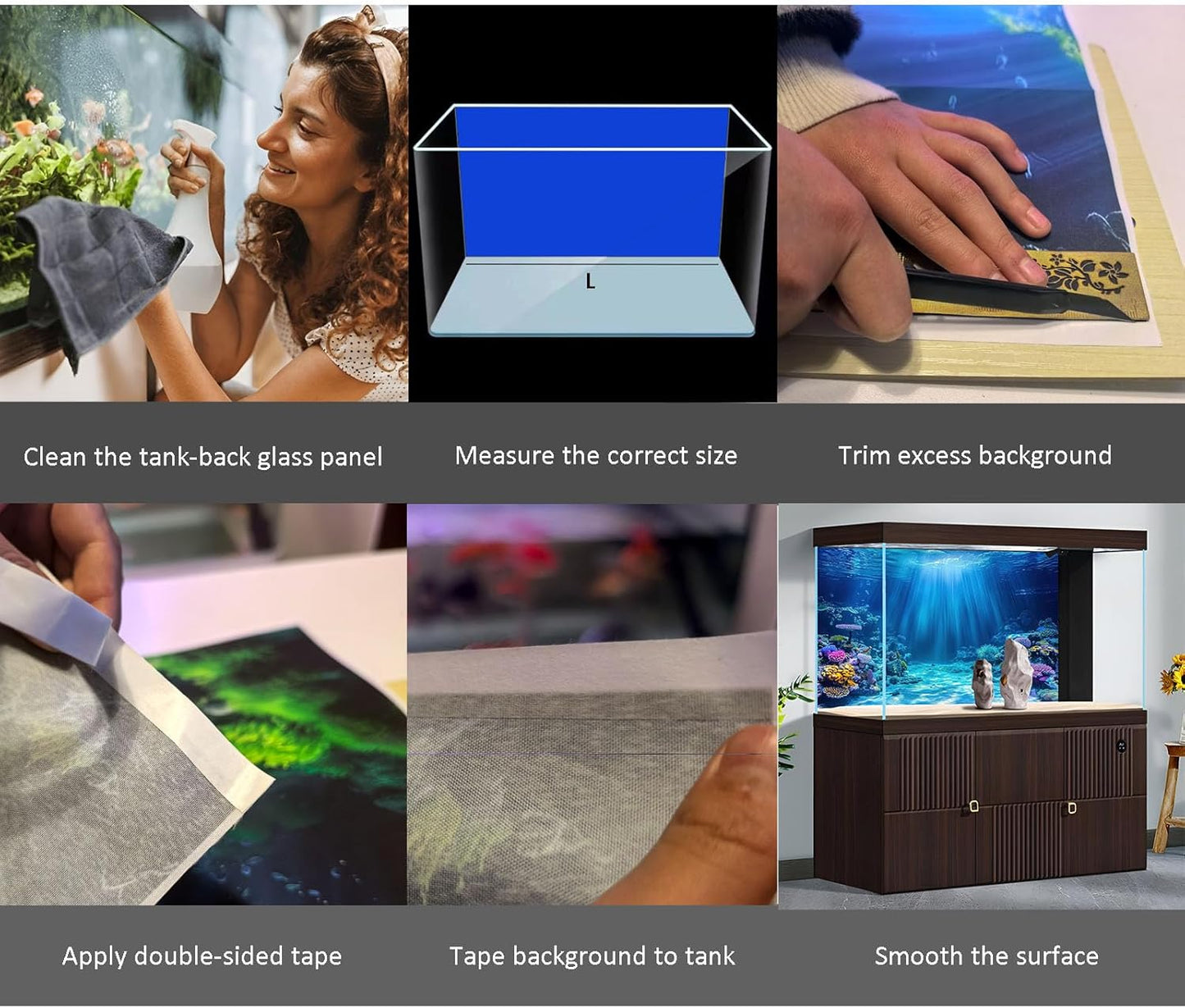 Aquarium Background Various Underwater Grass Plants Aquarium Backdrop Vivid and Fresh Green Aquatic Plants Stone River Bed and Dead Wood Purple Stone Fish Tank Background 48x20in