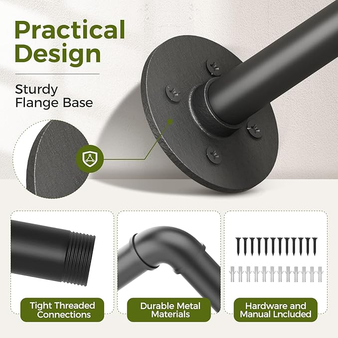 Bamworld Plant Hanger Indoor 70in Hanging Planters Rod Hanging Plant Holder for Window Plant Shelves Metal Rod，Pots Not Included