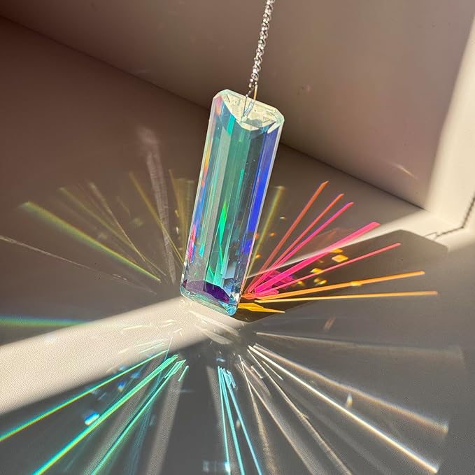 3PCS 5" Large Crystal Sun Catcher Prisms, Hanging Suncatchers with Glass Prism, Rainbow Maker for Room, Windows,Garden,Fantasy Aesthetic Home Decor. (YGBS01)