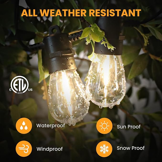 208FT(196+12) Solar String Lights Outdoor Waterproof, Solar Powered Patio Light with 60+3 Dimmable S14 Edison Bulbs Shatterproof & Remote Control, Solar String Lights for Outside Garden Backyard