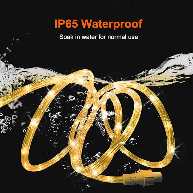 50Ft 375 LED Color Changing Rope Lights Outdoor with Plug & Remote Waterproof 21 Colors String for Bedroom Party Wedding Patio Garden Holiday Decoration