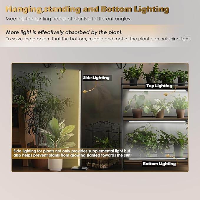 GLOWRIUM Standing Grow Light with Auto-Timer, 20W Vertical Grow Lights for Indoor Plants,3 Light Modes,134 LEDs,Full Spectrum Plant Lights for Wide Area Coverage in Indoor Plants (30 in)
